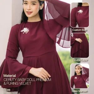 kamaniya dress deep maroon