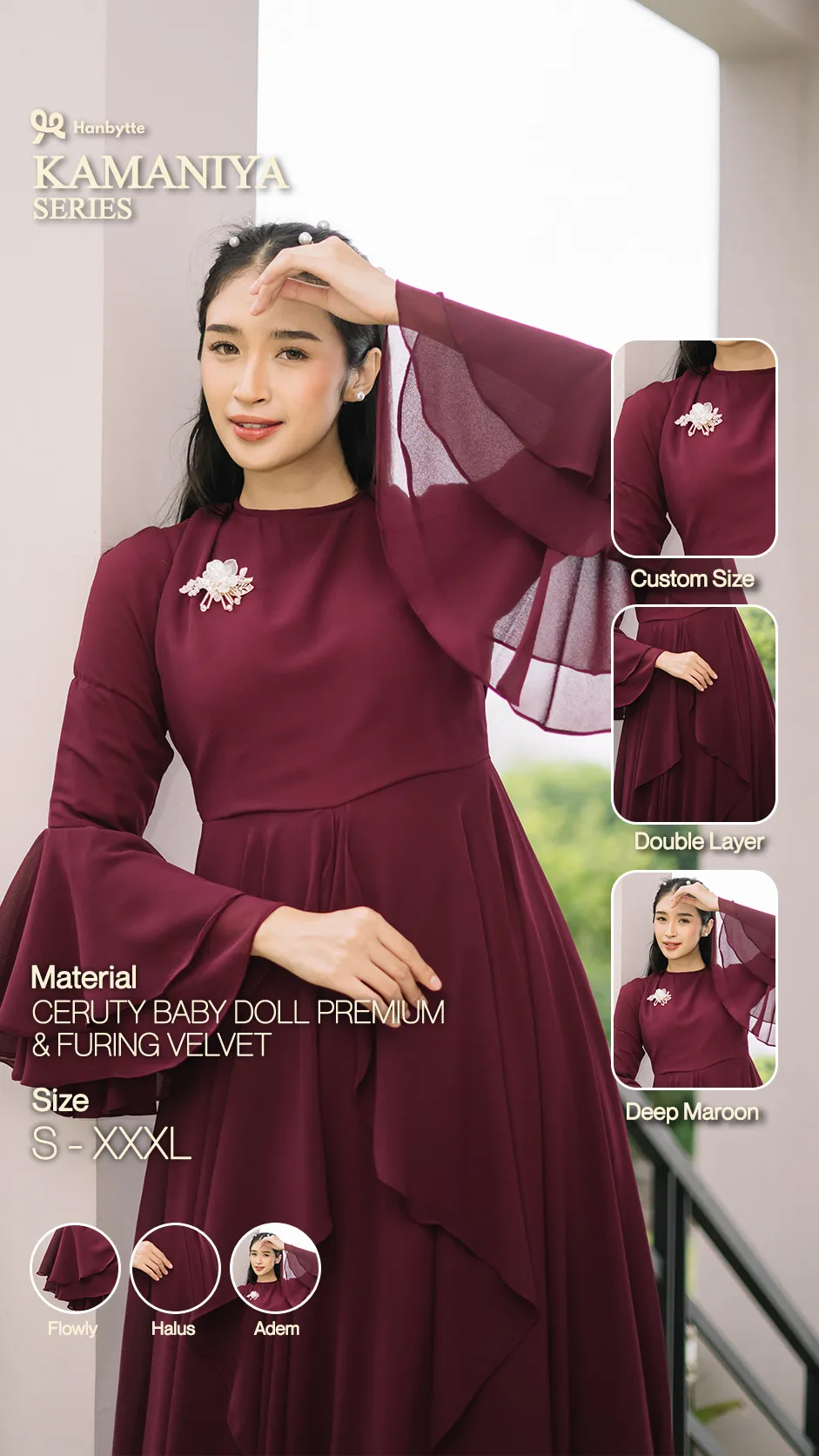 kamaniya dress deep maroon