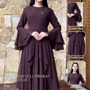 kamaniya dress mahogany